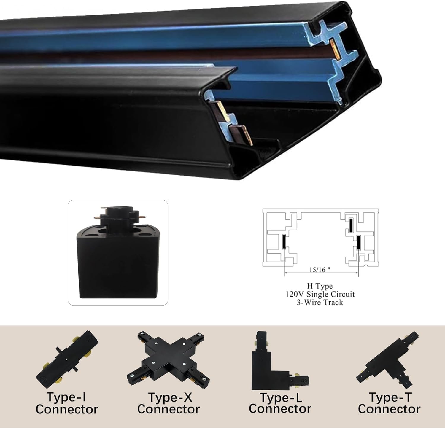 Full Accessories and Rails Kit for H Type Track Lighting Systems - 图片 3